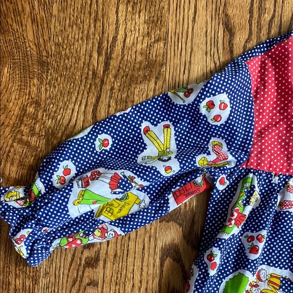 Blue with white polka dots, vintage Sears back to school dress, size 5. - Picture 9 of 16